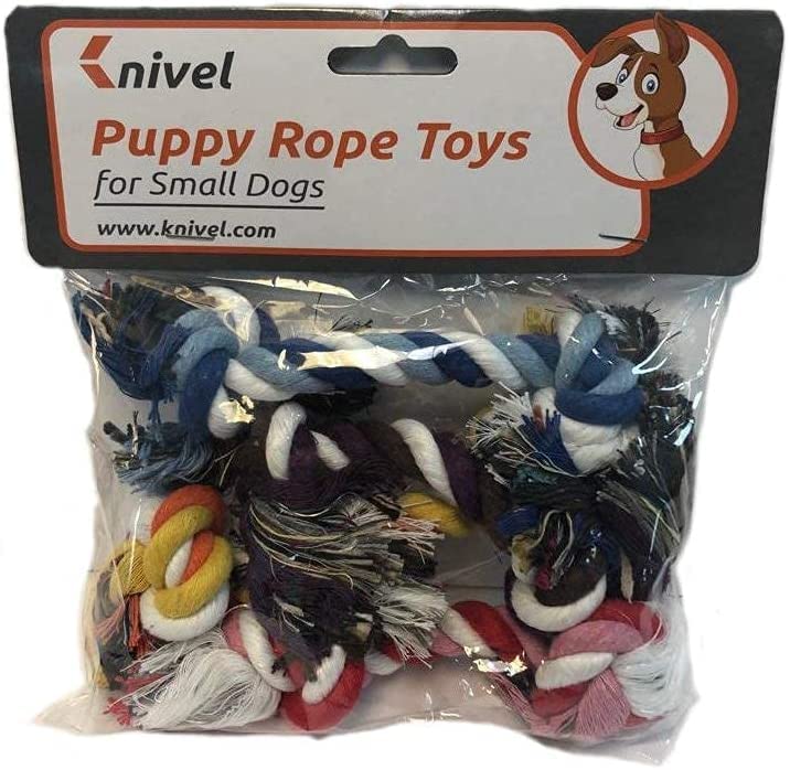 Knivel Puppy Rope Toys for Small Dogs - Puppy Teething Toys - Knots Dog Toy for Smart Newborn Pet and High Active Puppies - Doggy Mini Dental Pack of 4 - Image 2